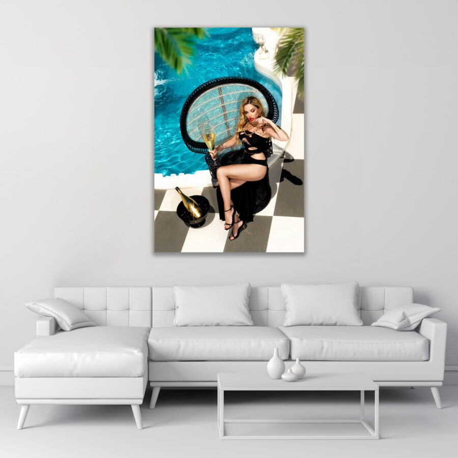 Glass of Champagne in the Pool